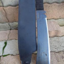 Couteau Rambo IV Gil HIBBEN IV Machette en Acier Carbone 1090 Etui Cuir GH5007