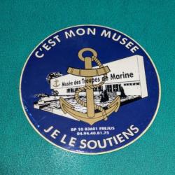 Autocollant sticker Musée des troupes de Marine Frejus Nationale armée militaire ancre Etat correct