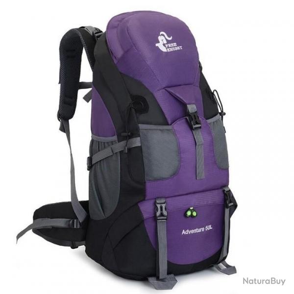 Sac  dos tanche pour randonne et Camping 50l Violet