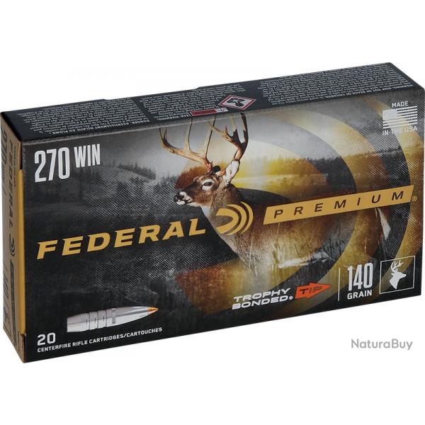 Munitions FEDERAL cal.270win trophy bonded 9.7g 140gr par 20