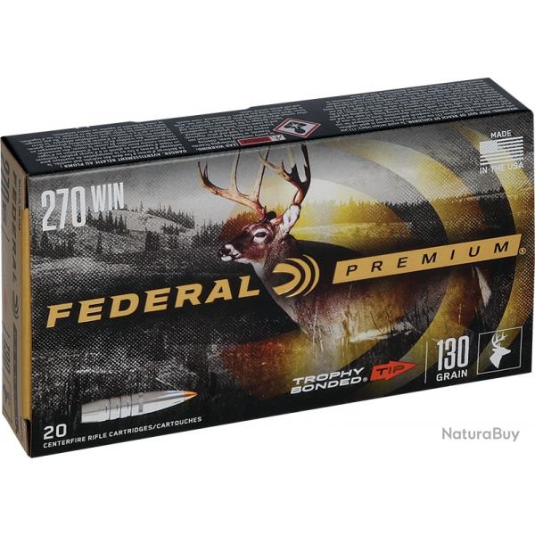 Munitions FEDERAL cal.270win trophy bonded 8.4g 130gr par 20