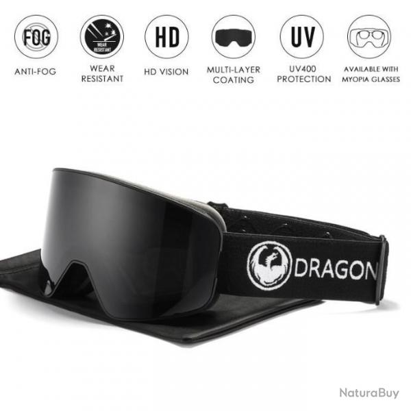 Lunettes de ski Dragon double couche UV400 anti-bue