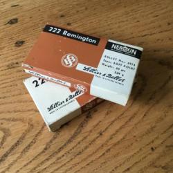 2 Boîtes dont une Incomplète Sellier&Bellot en calibre 222 Remington