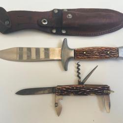 Ancien Kit de Survie Couteaux de Scout Classique Pradel Multifonction Soldat
