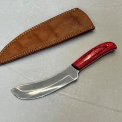 Couteau serpe forgé 28cm carmin