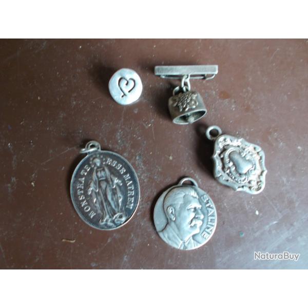 Lot mdailles / Breloques ww2  en Argent