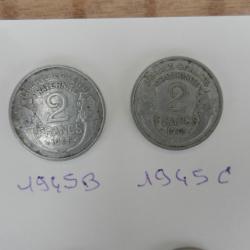 lot de pièces de monnaie anciennes de 2 frs.