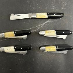 Lot de 5 couteaux de poche manche os  Ref LT46 taille 16cm avec gravure prénom offert