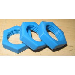 Lot de 3x écrous plastique pour jeux d'outils couleur BLEU