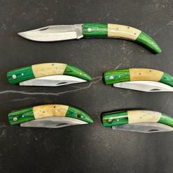 Lot de 5 couteaux de poche manche bois Ref LT54 taille 22cm avec gravure prénom offert