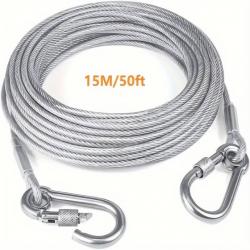 Cable en acier inoxydable 15 m avec mousquetons