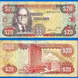 Jamaique 20 Dollars 1996 Billet Immeuble Banque de Jamaique