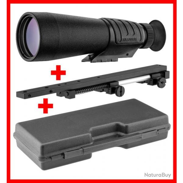 PACK DEMI-JUMELLE HUTTE WALDBERG 9X63 + MONTAGE + MALLETTE
