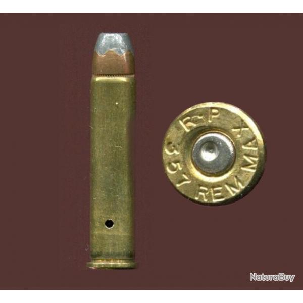 .357 MAXIMUM - marquage : RP 357 REM MAX - balle cuivre pointe plomb creuse  - tui laiton