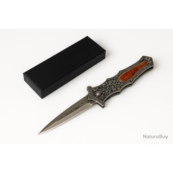 Couteau motif vignes pliant 23cm columbia