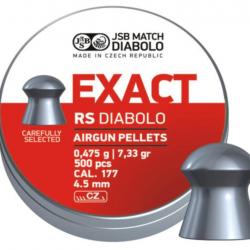 Plombs JSB EXACT RS Diabolo Cal.4,52 0.475g 7.33gr par 2500 (5 boites de 500)