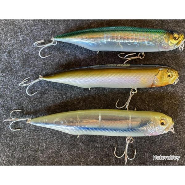 Lot de 3 Leurres Megabass Dog X Diamante Rattle in 12 cm