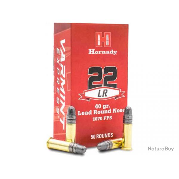 Cartouches HORNADY VARMINT Calibre 22LR - Boite de 50 units