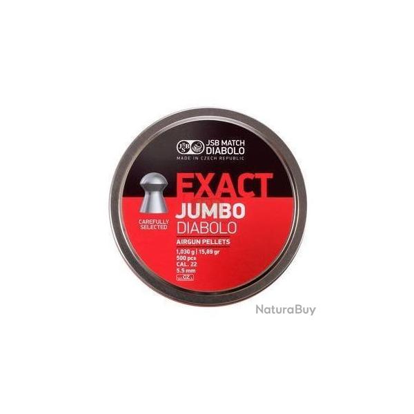 PLOMBS JSB DIABOLO JUMBO EXACT CAL.5.52 1.030g 15.89gr PAR 2500 (5 boites de 500)