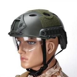 Casque de Vitesse avec Lunettes Couleur Vert