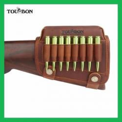 Tourbon  repose-joue pour fusil, en cuir véritable