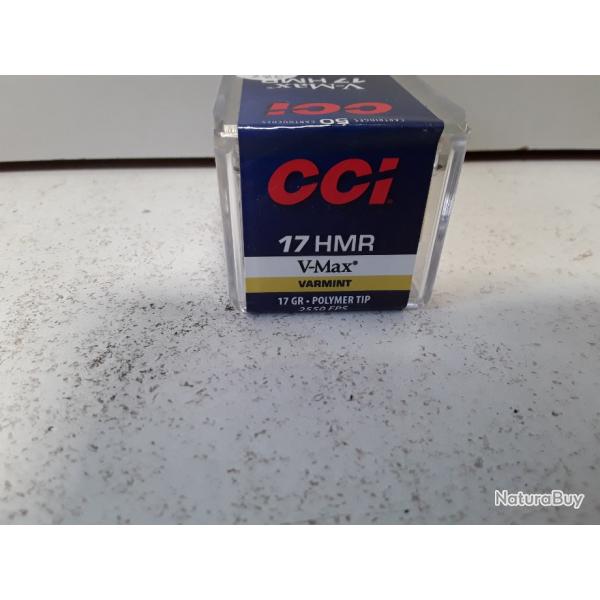 10657 BOITE DE 50 BALLES CCI V-MAX CAL 17 HMR NEUF