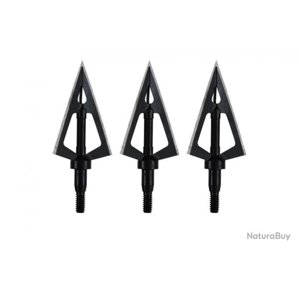 Lot de 3 pointes de chasse  lame fixe Maximal Laserrazor 125 grains 3 blades