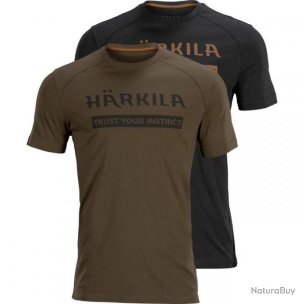 Pack de 2 t-shirts Hrkila logo willow green et slate brown taille XXXL neufs