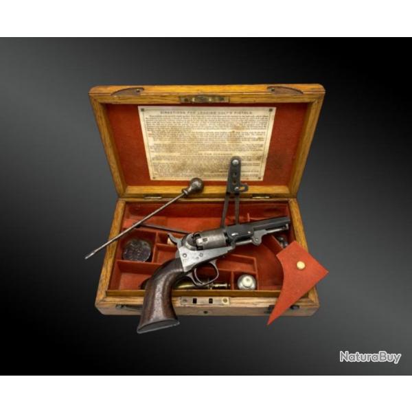 Coffret Rvolver Colt Pocket Modle 1849 London. XIXme Sicle.