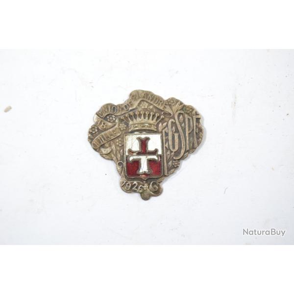 Petit badge Union de Flandre, Beglique FGSPF. 18 juillet 1926, pingle absente