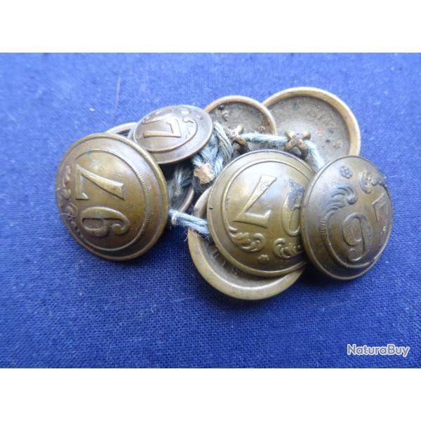 276- lot = 8  boutons militaires arme franaise 97 rgiment = napolon