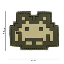 Patch 3D PVC Space invader n°1