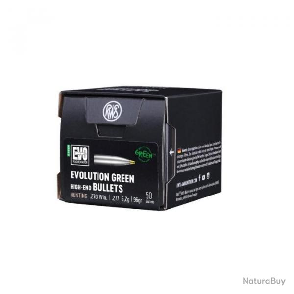 Ogives RWS Evo Green - 270 Win / 6.2 g / Par 1