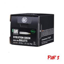 Ogives RWS Evo Green - 270 Win / 6.2 g / Par 3