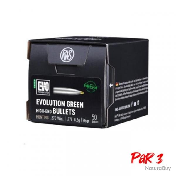 Ogives RWS Evo Green - 6.2 g / Par 3 / 270 Win