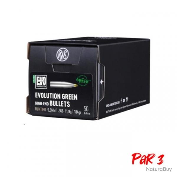 Ogives RWS Evo Green - 11,9 g / Par 3 / 9,3 mm