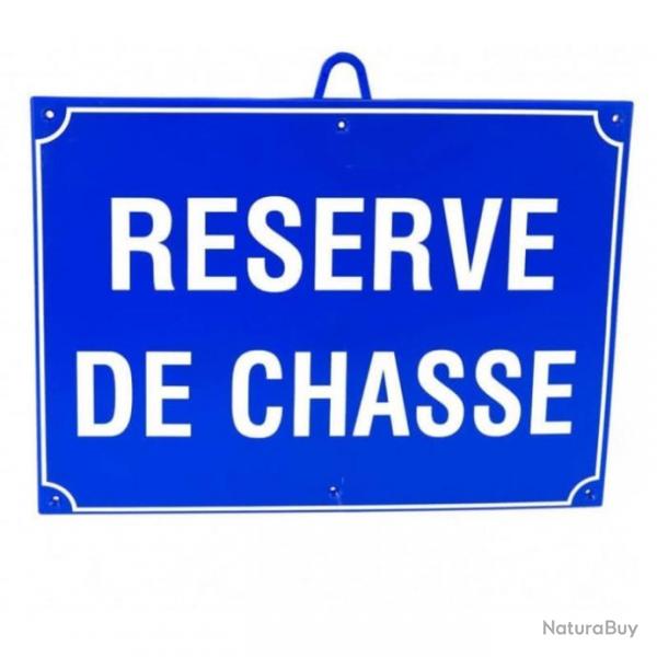 Panneau de signalisation Januel rserve de chasse - Bleu / 28x20 cm