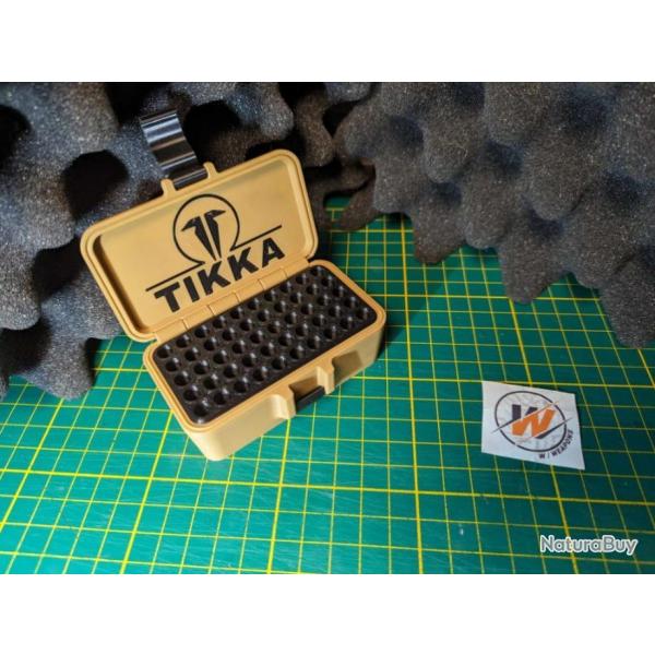 Boite de rangement pour munition 22lr / TAN, avec custom logo TIKKA / Noir - Impression 3D