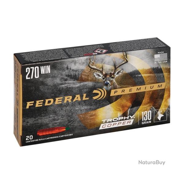 Munitions FEDERAL cal.270 win trophy copper 8.4g 130gr par 20