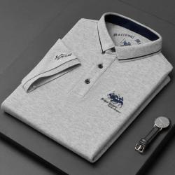 Polo LUXE brodé coloris gris