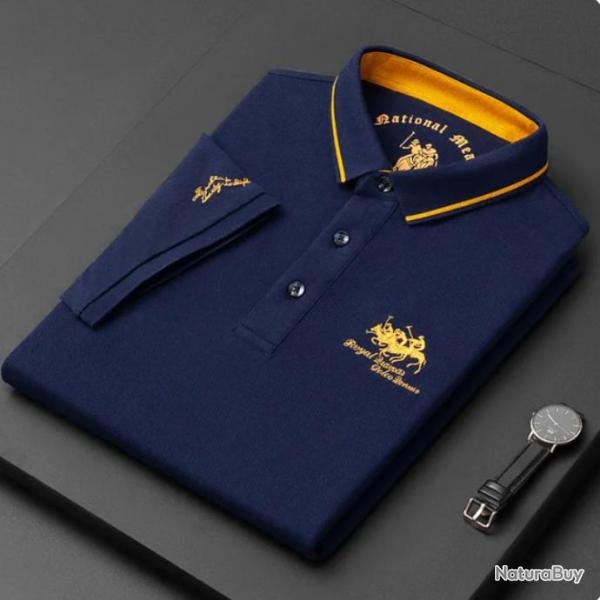 Polo LUXE brod coloris bleu