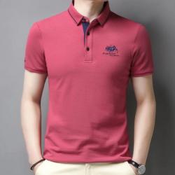 Polo LUXE brodé coloris rose