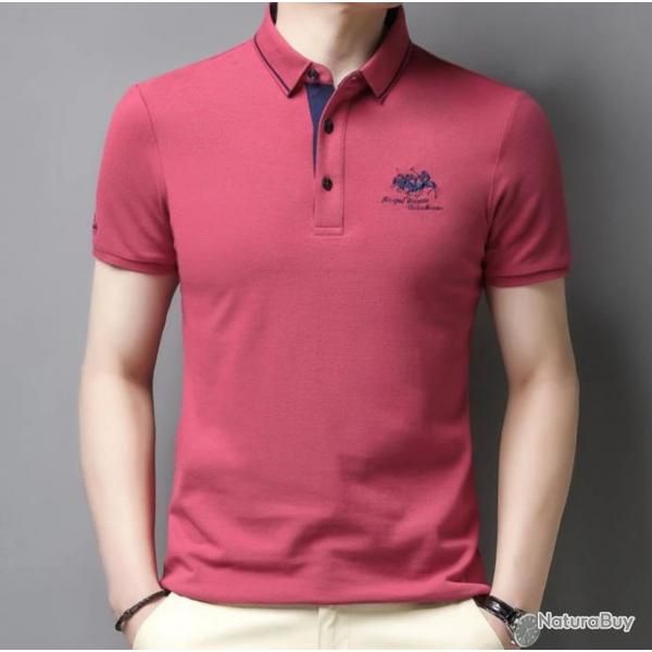 Polo LUXE brod coloris rose