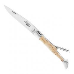 Couteau Laguiole tire-bouchon 12 cm, Manche bouleau [Arbalète G. David]