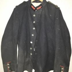 veste uniforme sapeur-pompiers circa 1880-1900 boutons aux fagots