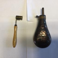 Powder flask and shot/powder measure