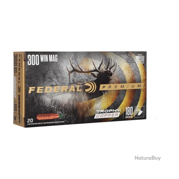 Munitions FEDERAL cal.300 win mag vital shok trophy copper 11.7g 180gr par 20