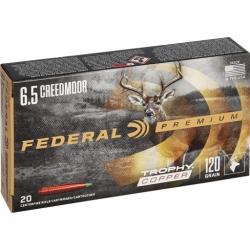 Munitions FEDERAL cal.6.5 creedmoor trophy copper 7.77g 120gr par 20