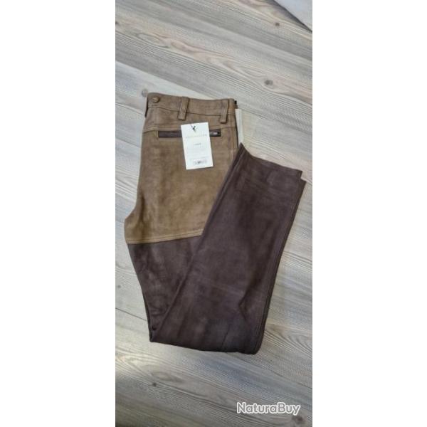 Pantalon cuire bicolore