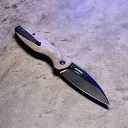 Couteau Arcform Sabre Black Manche Micarta Lame Acier CPM-20CV Blackwash Linerlock Clip ARC0151